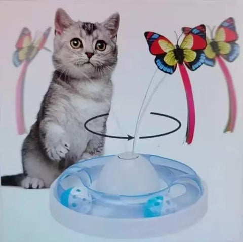 Cat leketøy spinning sommerfugl maskin