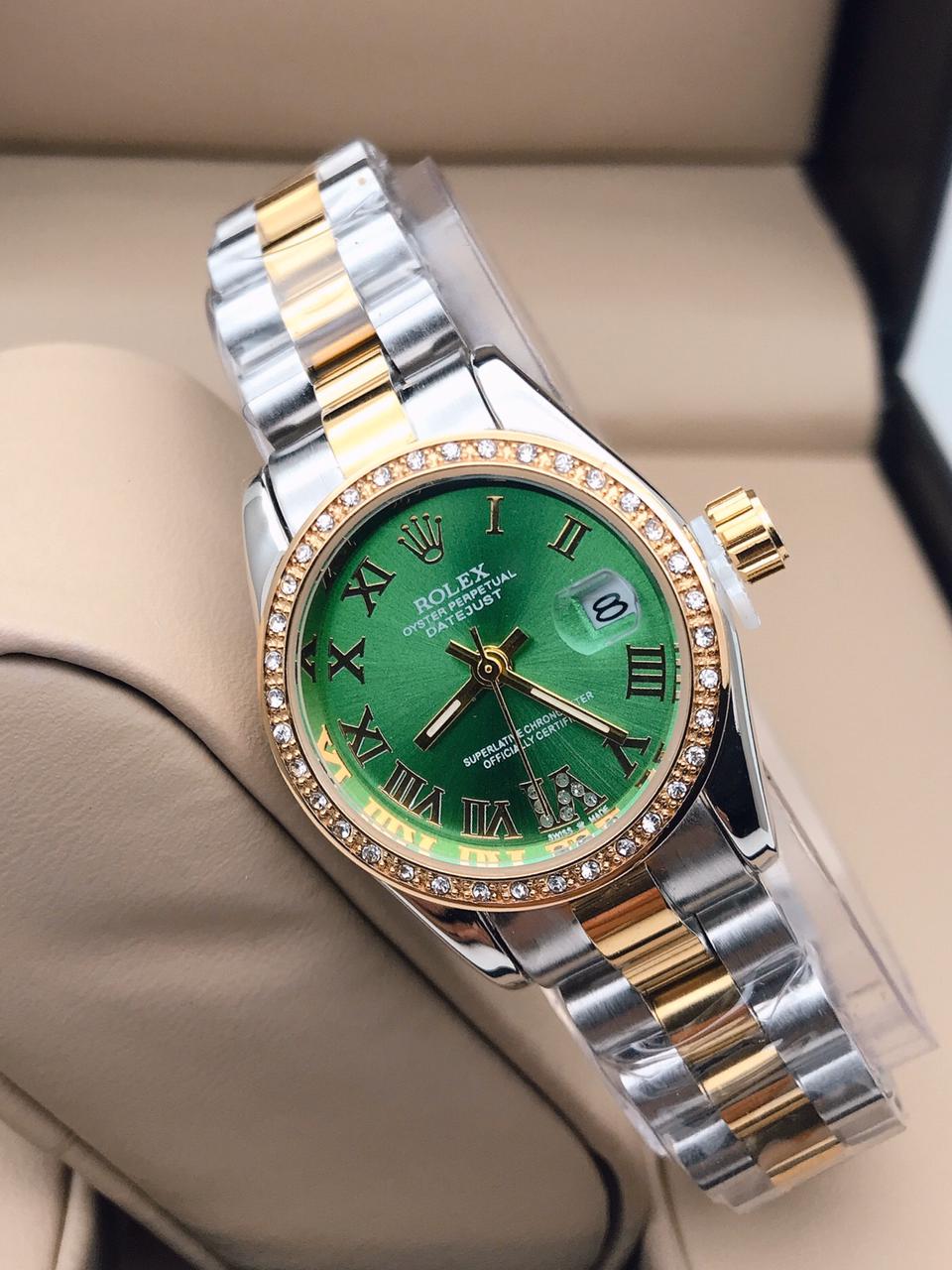 rolex green face womens