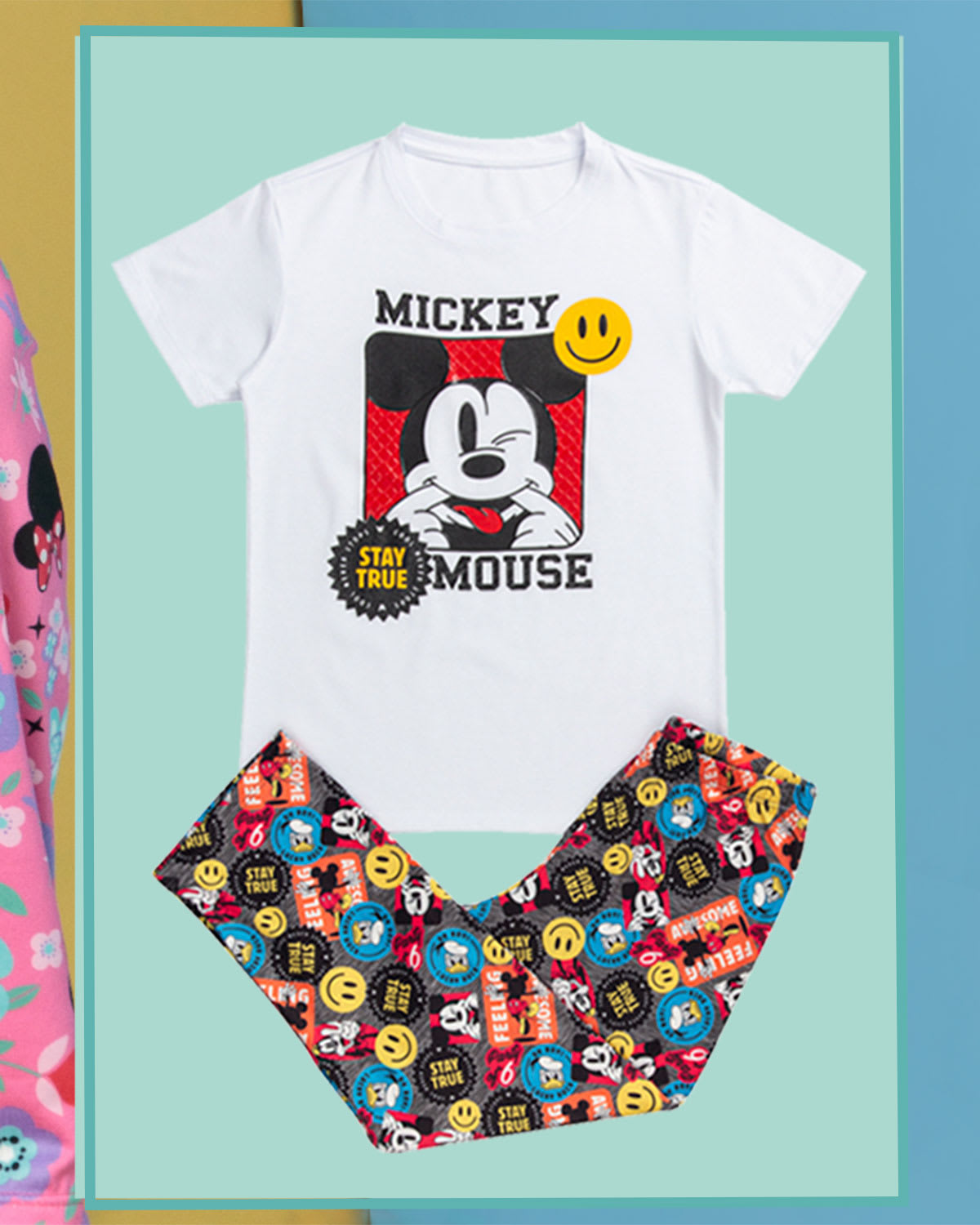 Pijama larga niño Mickey estampado blanco estampado Costa Rica