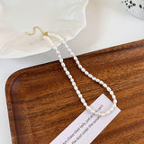retro fashion geometric natural freshwater pearl necklace  NHMS676503