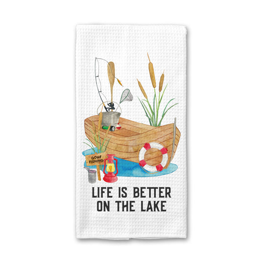Gone Fishing Tray Kitchen Towel, Lake House Decor – Canary Road Wholesale