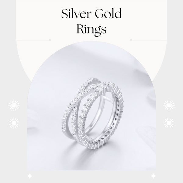 Silver gold rings