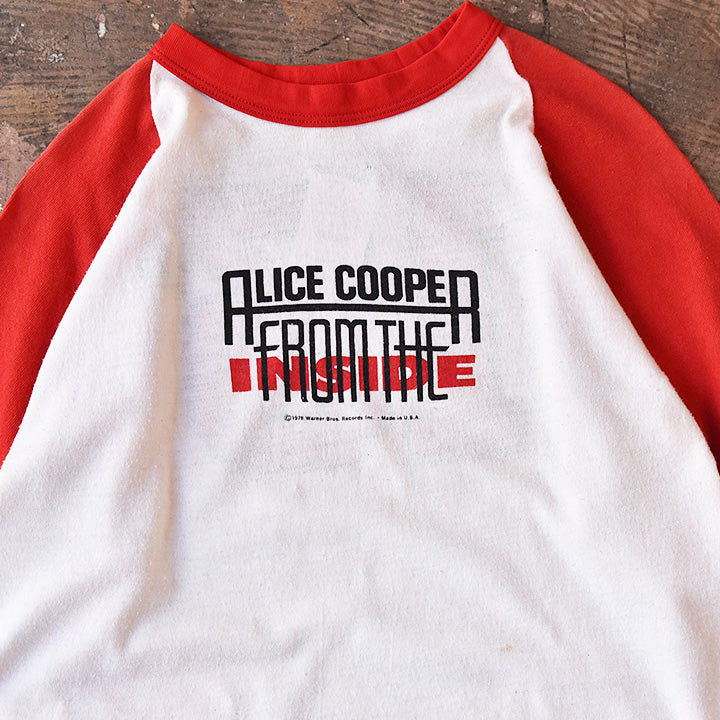 70s ALICE COOPER ワーナー オフィシャル ラグラン Tシャツ 『5年保証