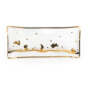 Annieglass Bunny Rectangular Tray - Ultimate Gifts MS
