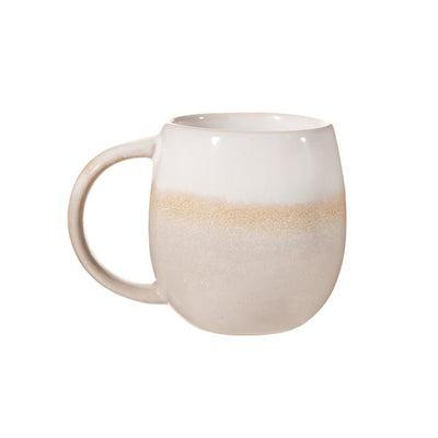 Grey Dip Glazed Mug with Handle Cup White Beige Made from Stoneware Ombre Birthday Gift for Tea Coffee Lover His and Hers