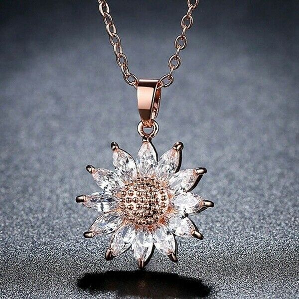 Sunflower Diamond Pendant Necklace - Elitaire Boutique