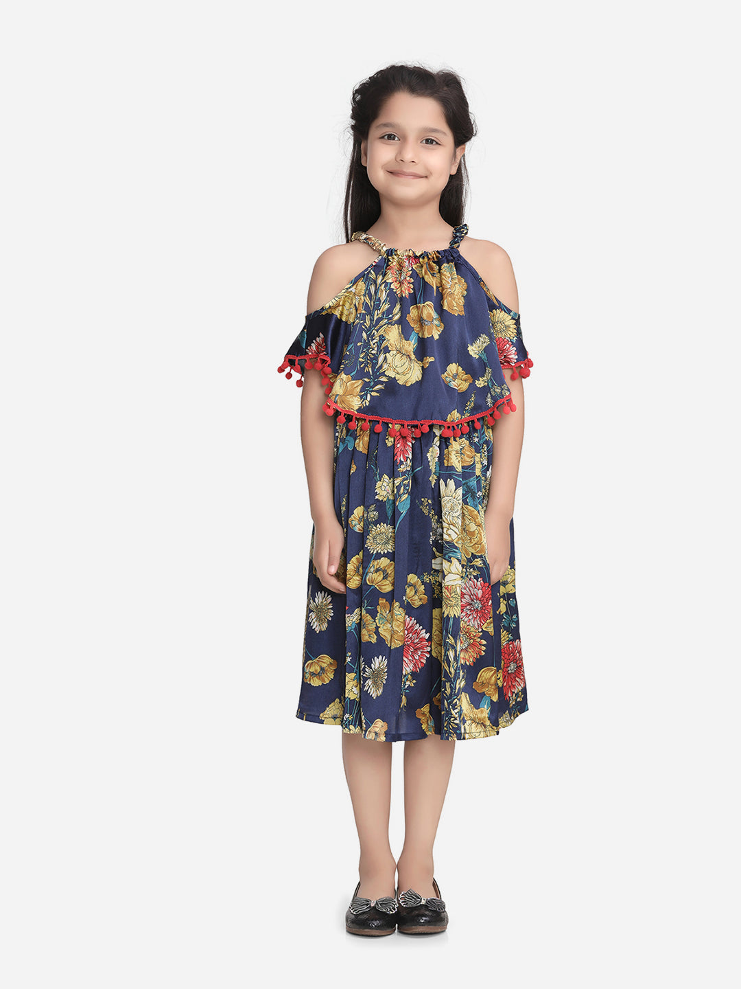 Overlapped Printed Satin Dress  Thilakawardhana