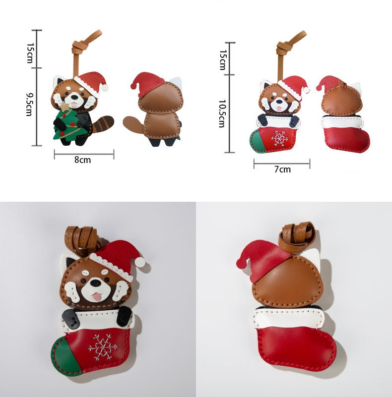 Panda Christmas Handbag Charms Handcrafted