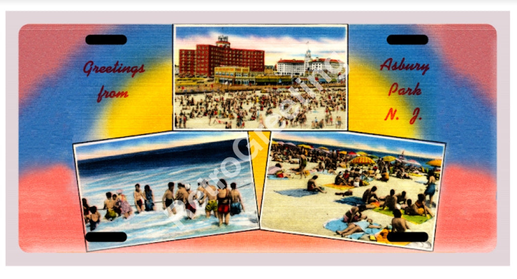 Greetings From Asbury Park Nj Standard Size Metal License Plate 12 X 6 Plates