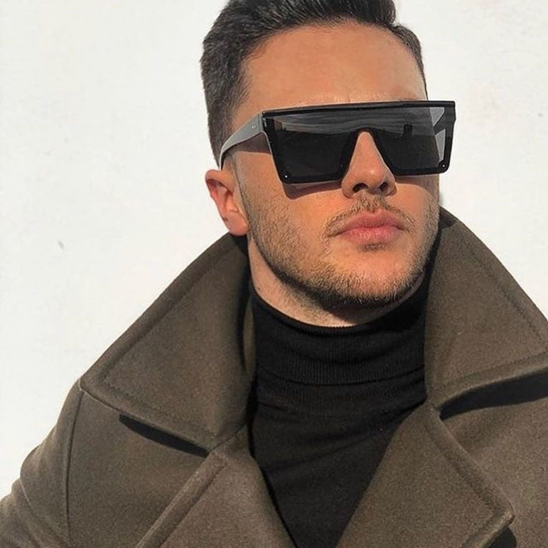 Men Retro Luxury Vintage Oversized Square Sunglasses