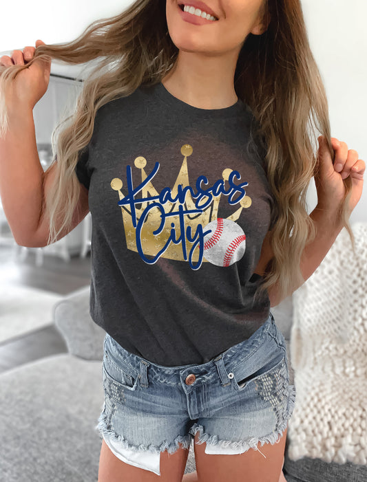 BudnBloomLLC Kansas City Shirt - Royals Shirt - KC Royals Shirt - KC Baseball - Baseball Shirt - Women's Shirt - KC Shirt - Leopard KC Shirt - T-Shirt