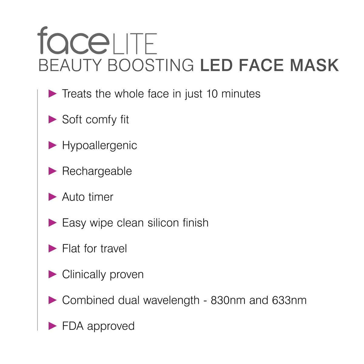 faceLITE beauty boosting LED face mask SV Rio the Beauty Specialists