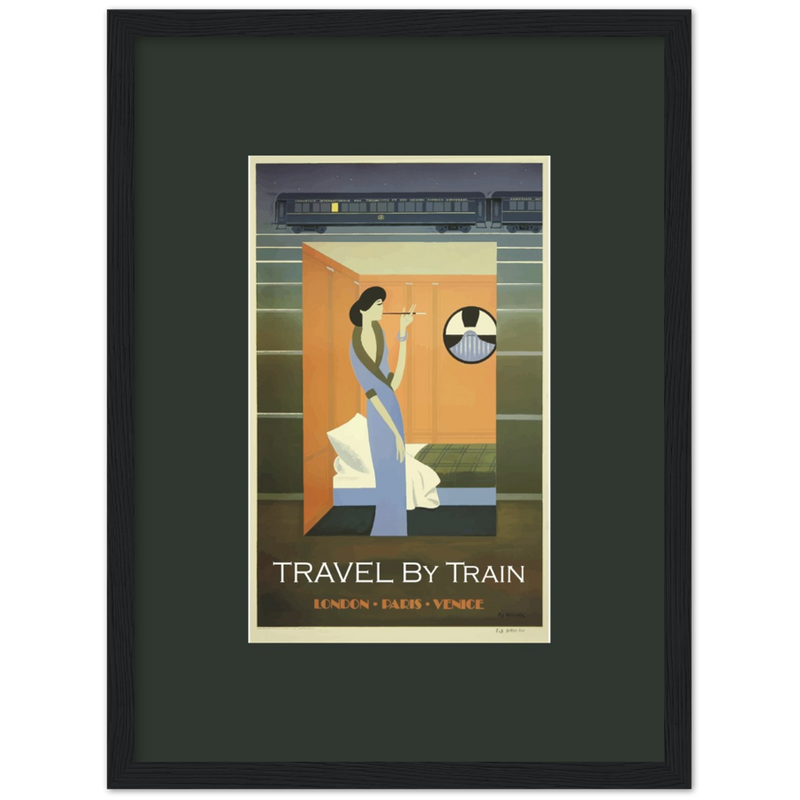 Travel by Train London, Paris, Venice Vintage Advertisement Poster
