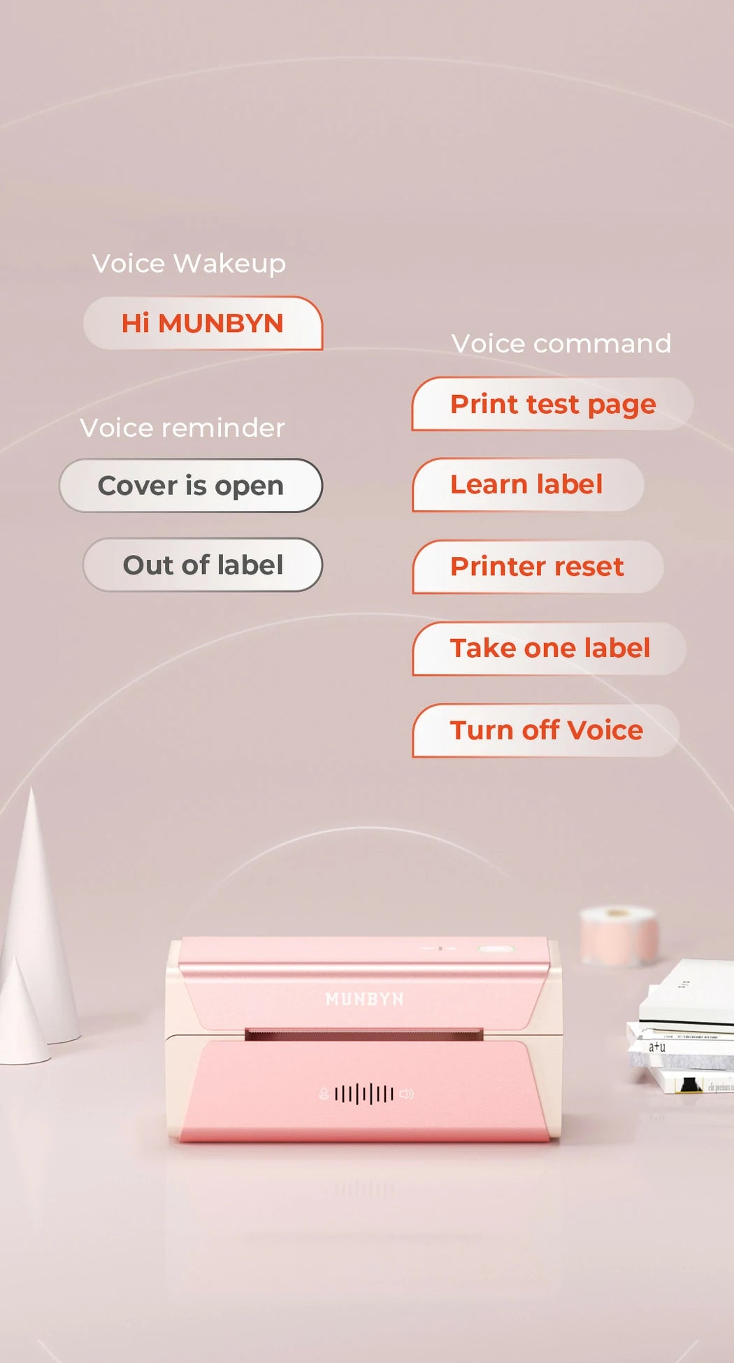 MUNBYN WiFi shipping label printer P44S has three connectivity options—WiFi, Bluetooth, and USB cable—for cell phones, Windows, Linux, and Mac OS devices.