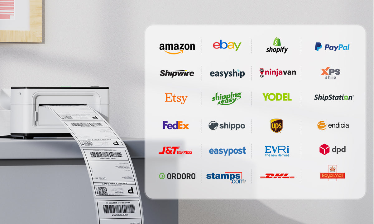 MUNBYN thermal label printer is compatible with all major shipping and selling platforms.