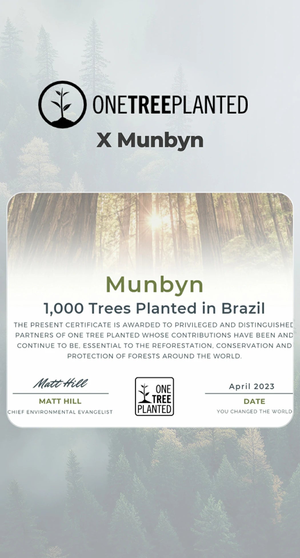 MUNBYN is committed to contributing to the environment. 