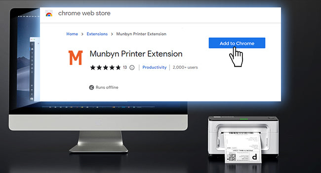 Use Munbyn printer extension for Chromebook to print labels.