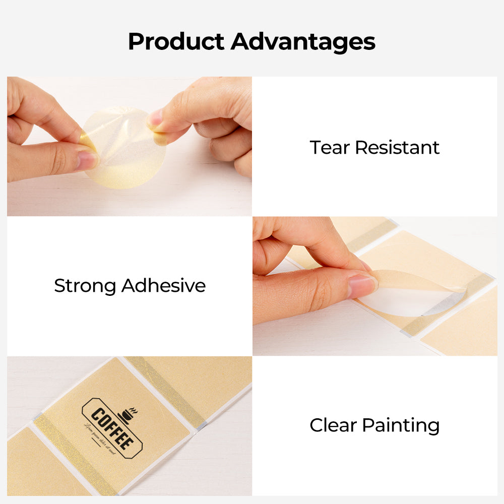 MUNBYN gold transparent thermal round label is very tear resistant and has a strong adhesive.