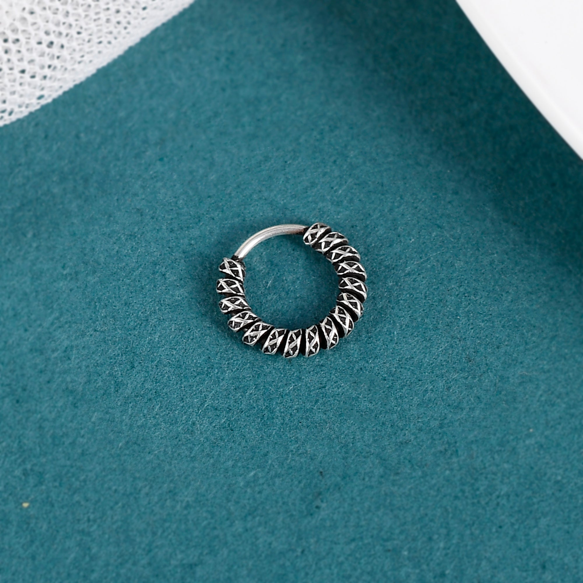 Buy Classic Nose Ring With Oxidised Plating 103342 | Kanhai Jewels