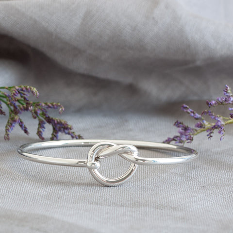 Freya Sterling Silver Love Knot Bangle