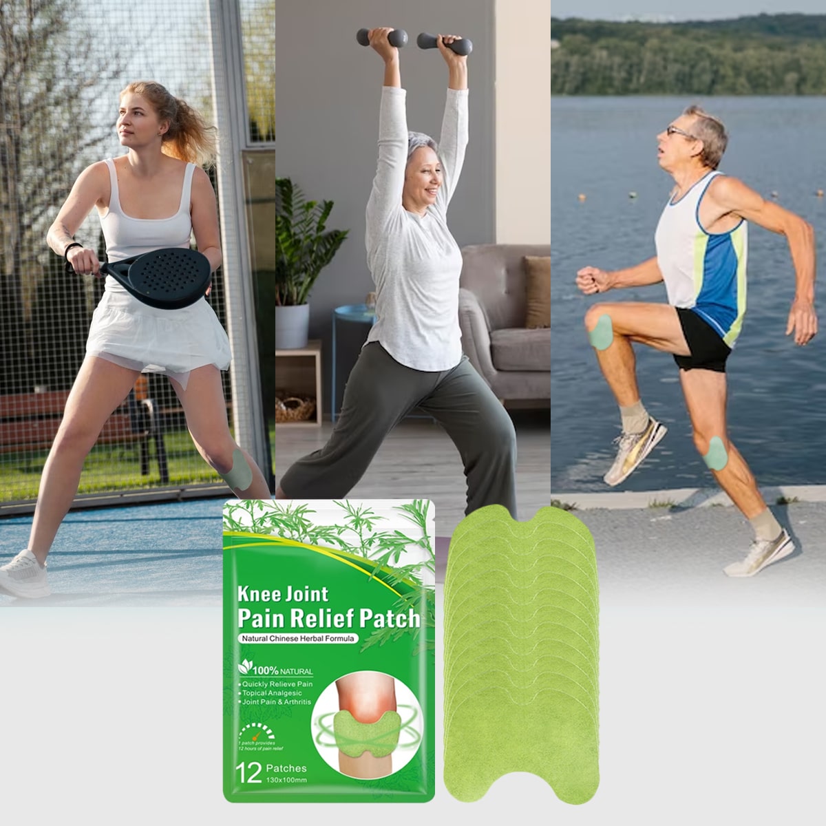 Flexiknee Natural Knee Pain Patch, Knee Joint Pain Relief Patch