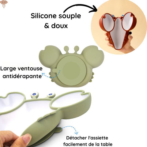 ASSIETTE VENTOUSE ANTIDÉRAPANTE 4 compartiments