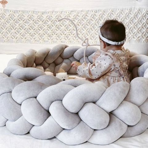Tour de lit tressé Benlemi - Blanc - 20 x 400 cm - Confort et sécurité pour  bébé