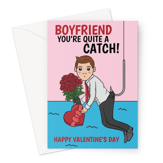 Tug On Your Rod Cheeky Valentine's Card For Him Greeting Card