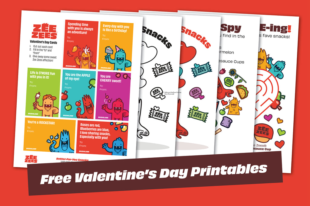 Zee Zees Valentine's Day free printable downloadable activities