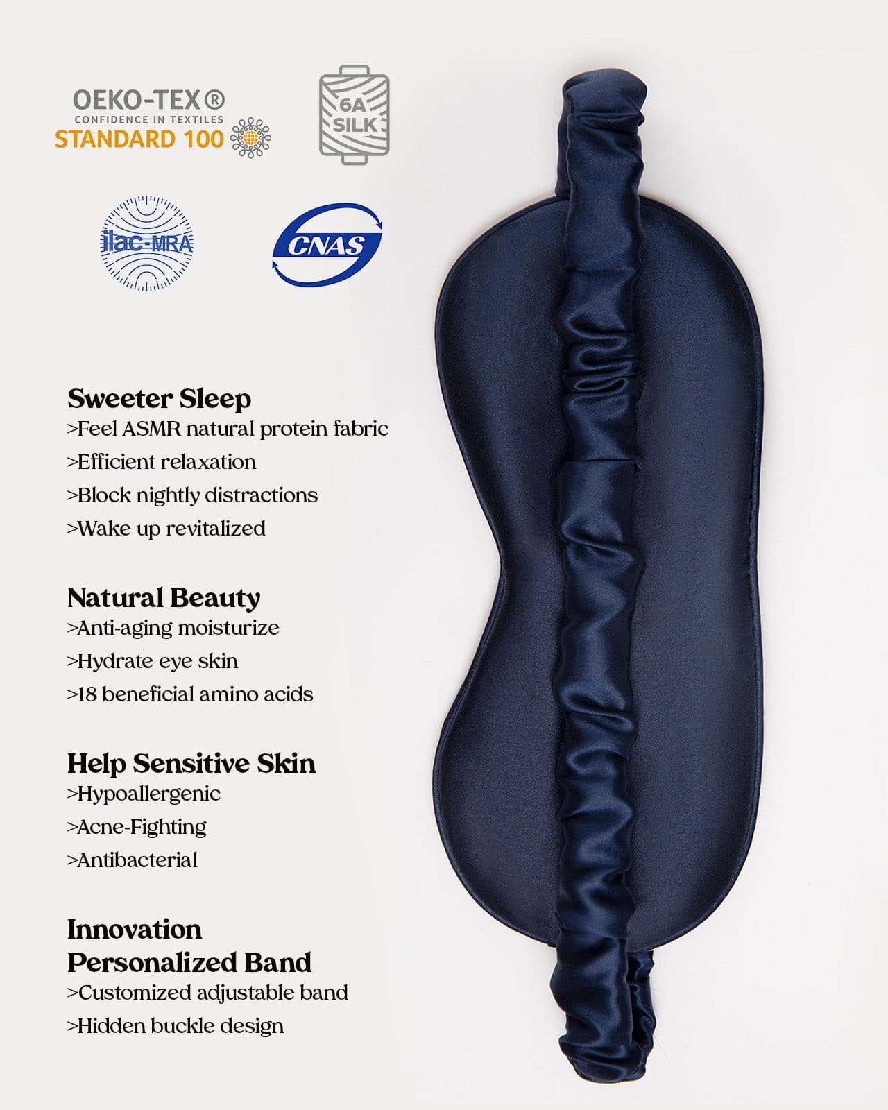 ALLUREC™ Luxury 100% Mulberry Silk Sleep Eye Mask. Top Grade 6A 22 Mom –  Joyal Beauty