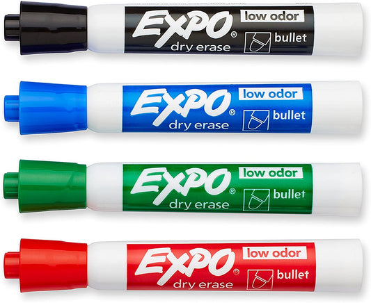 Expo Low Odor Dry Erase Marker Set with White Board Eraser and