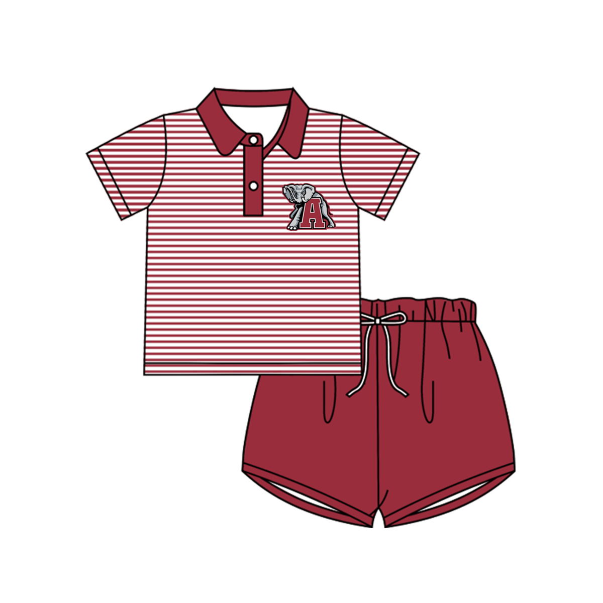 custom S 8.22 Red striped boys set