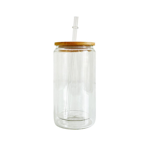 Dropship 6Pcs Mason Jar Cups With Lid 16OZ Reusable Glass Beer Can