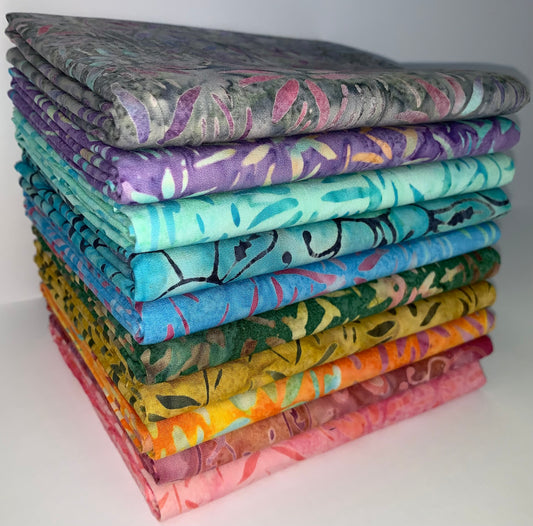 Benartex Bali Batik Blooms Half-yard Bundle - 10 Fabrics, 5 Total Ya –