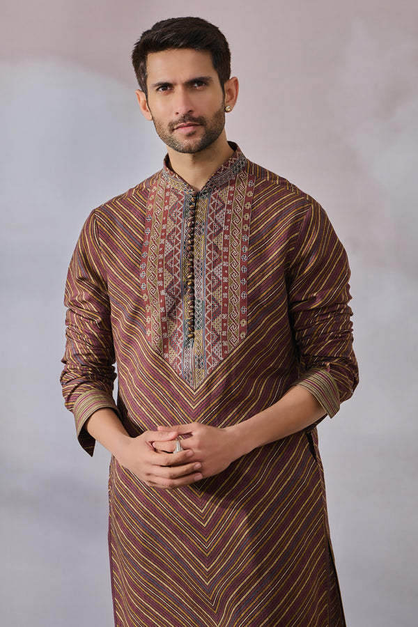 Buy Gold Georgette Kurta With Pants by Designer RABANI & RAKHA MEN Online  at Ogaan.com