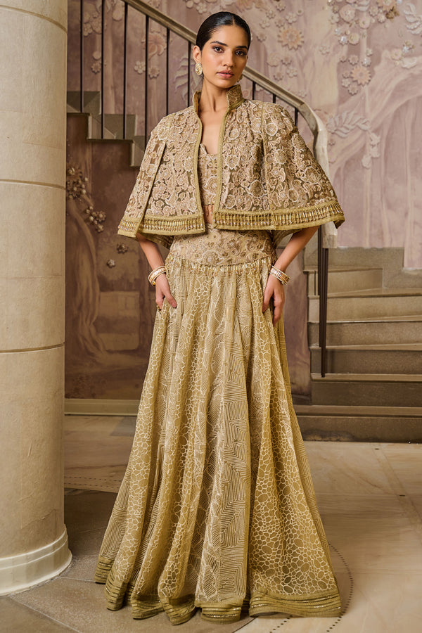 Designer Bridal Lehenga - Grey Embroidered Pure Organza Lehenga Choli –  Empress Clothing