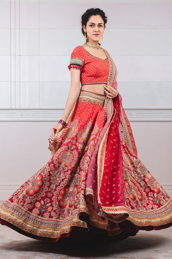 Buy Multi Colour Hand Work Banarasi Silk Lehenga Choli Online