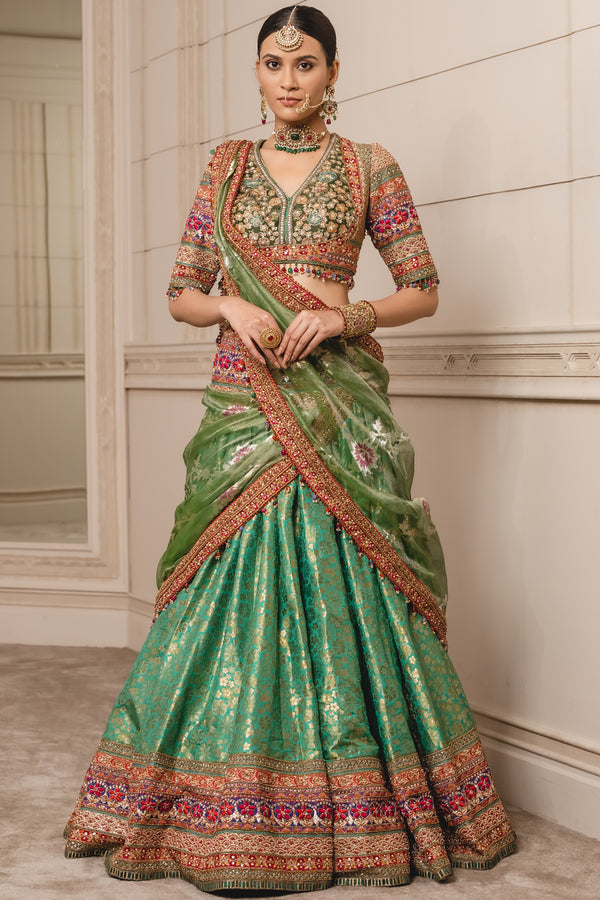 Buy Dark Green Lehenga Choli In USA, UK, Canada, Australia, Newzeland online