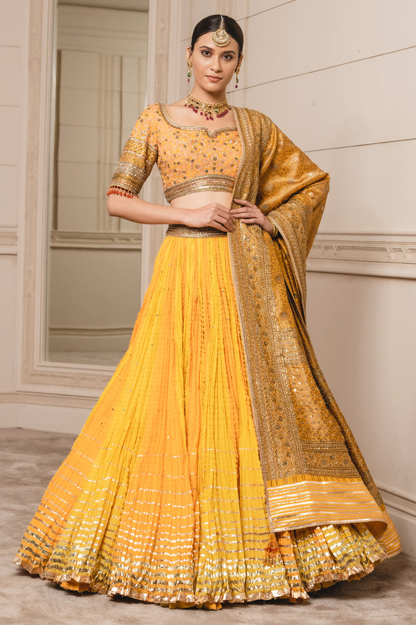 Yellow - Chanderi - Lehenga Choli Online in Latest and Trendy Designs at  Utsav Fashion