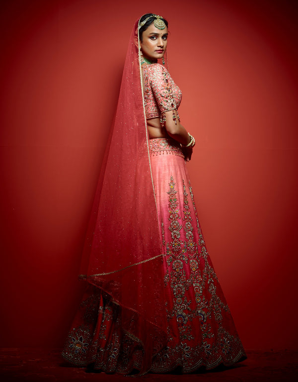 Bridal Indian Red Wedding Royal Haute Couture Lehenga BRID709NSP –  ShreeFashionWear