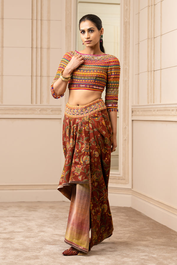 TARUN TAHILIANI シルク トップス