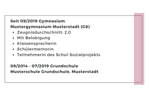 Schülerpraktikum Schüler Lebenslauf Stationen im Lebenslauf