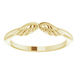 Behold the Graceful Spirit with Our Stackable Angel Wing Ring in 14K Yellow Gold. Available from Jewels of St Leon Jewellery Australia.