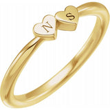Forever Connected: Personalise Your Love Story with Our 2-Heart Engravable Ring in 14K Gold - Free Engraving Included!