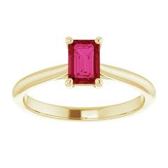 Genuine 0.70ct Ruby Solitaire Engagement Ring plus Wedding Band for a complete bridal set. Available from Jewels of St Leon Bridal Jewellery Online Australia