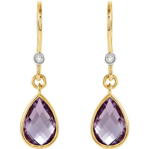 Amethyst Earrings - 14K Yellow Gold - Available from Jewels of St Leon an Australian owned and operated family jewellery store.