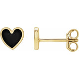 Black Enamel and Gold Heart Earrings - One of the hottest trends for Valentine's Day 2023 from Jewels of St Leon