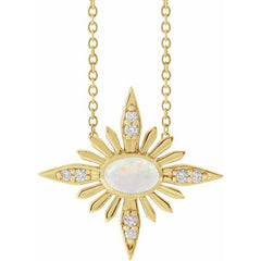 Opal and Diamond Celestial Star Necklace from the 302 Fine Jewellery Cosmos Collection available from Jewels of St Leon. Australian Online Jewellery Store, Free Shipping Nationwide.