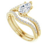 Accented Bypass Engagement Ring with Matching wedding Band available from Jewels of St Leon Engagement Rings Australia