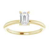 Classic Solitaire 0.50ct Emerald-Cut Diamond Engagement Ring. Available in Yellow, Rose and White Gold from Jewels of St Leon Jewellery Australia.